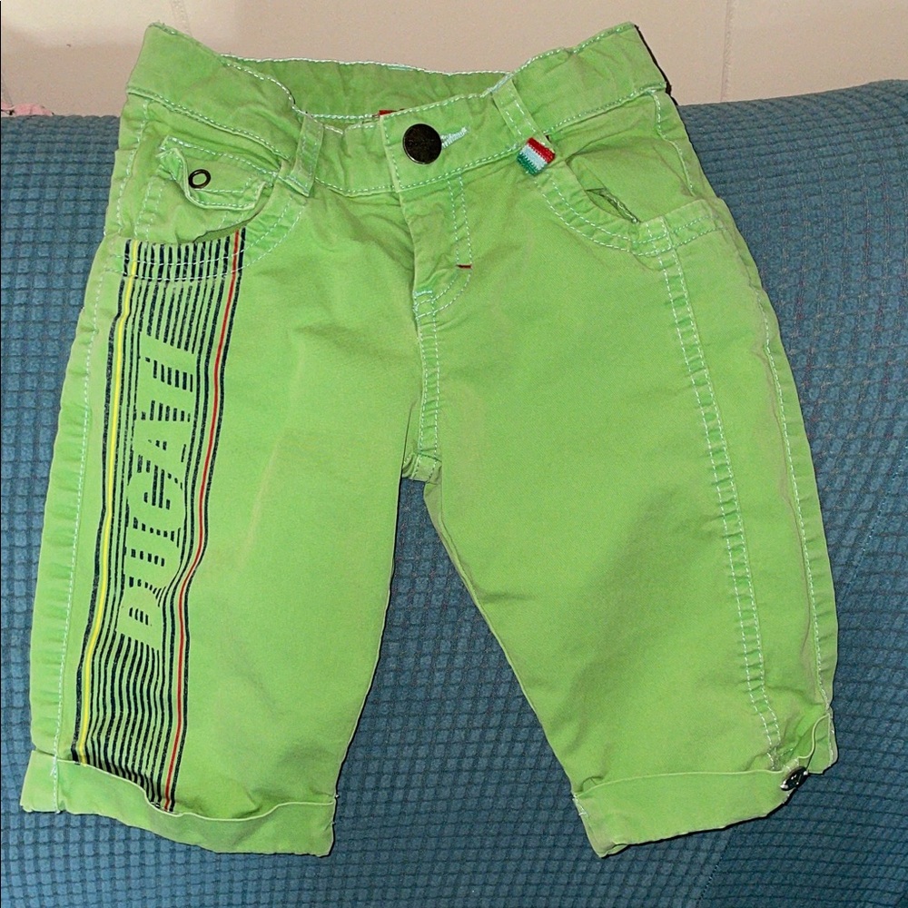 Boys’ size 3/4 green Ducati long shorts